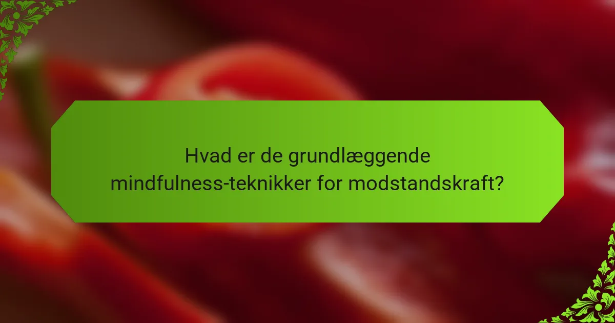 Hvad er de grundlæggende mindfulness-teknikker for modstandskraft?