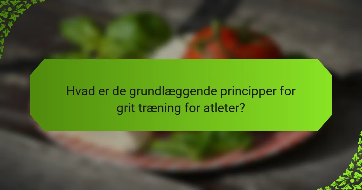 Hvad er de grundlæggende principper for grit træning for atleter?