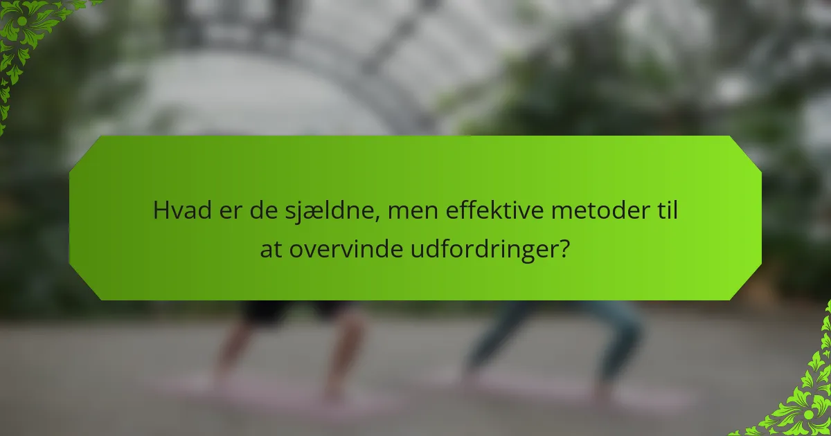 Hvad er de sjældne, men effektive metoder til at overvinde udfordringer?