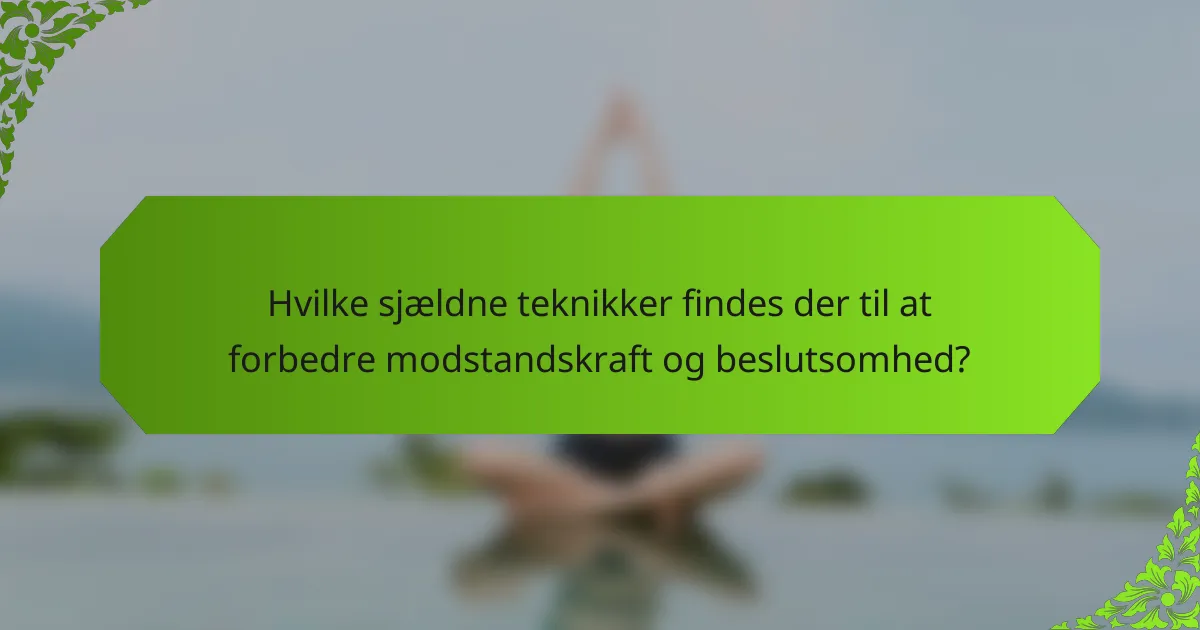 Hvilke sjældne teknikker findes der til at forbedre modstandskraft og beslutsomhed?