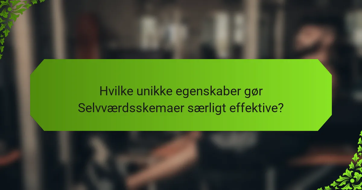 Hvilke unikke egenskaber gør Selvværdsskemaer særligt effektive?